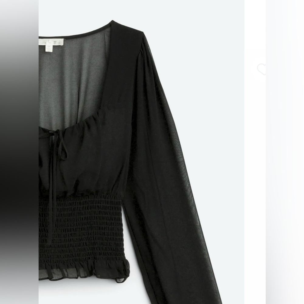 NWOT Nine Britton Willow Sheer Sleeve Smocked Blouse - Picture 6 of 6